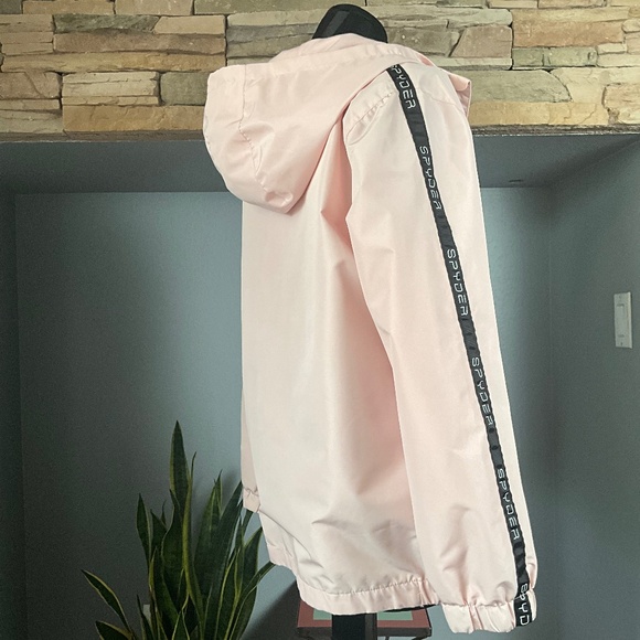 Spyder Jackets & Blazers - SPYDER Hoodie Windbreaker Lightweight Jacket Outdoor Athletic Pink Black XL